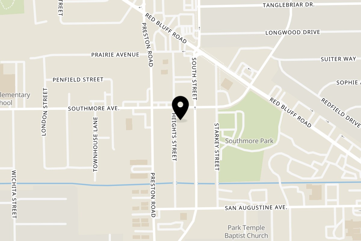 Map showing the location of Taquerias Arandas Pasadena on 2828 Southmore Ave in Pasadena