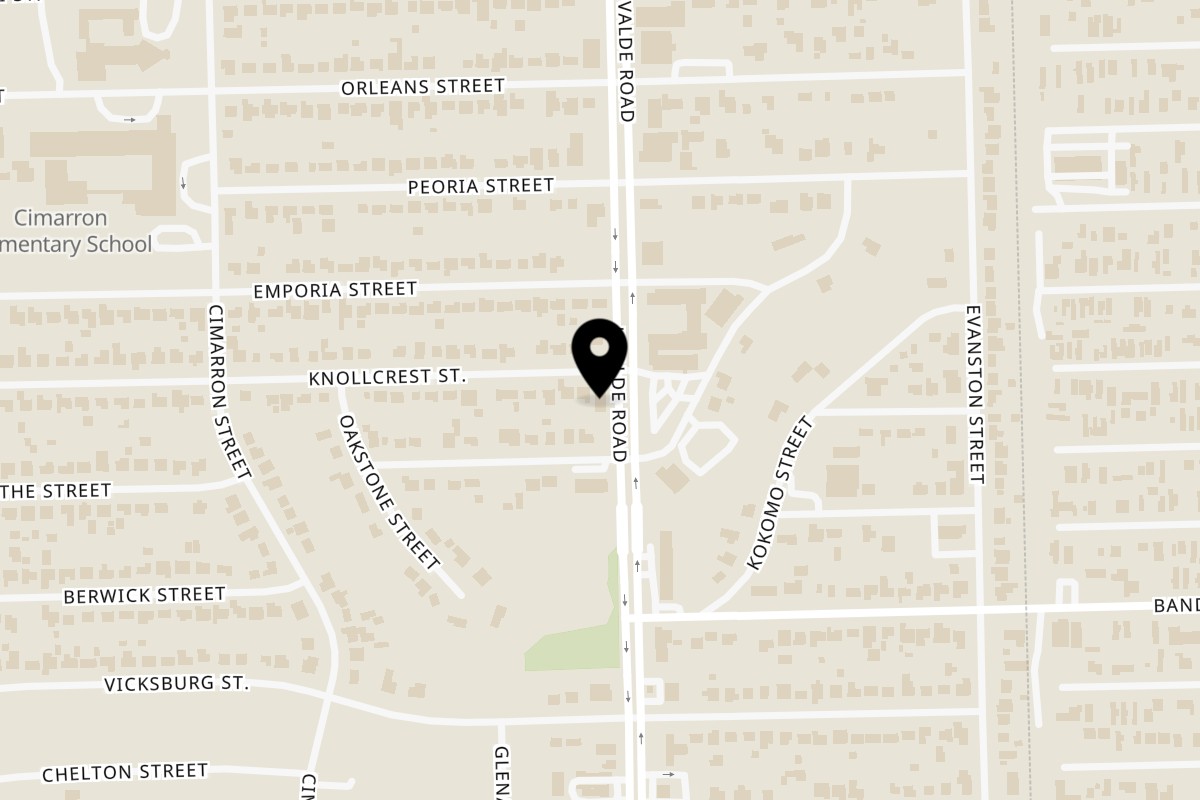 Map showing the location of Taquerias Arandas Uvalde Road on 920 Uvalde Rd in Houston