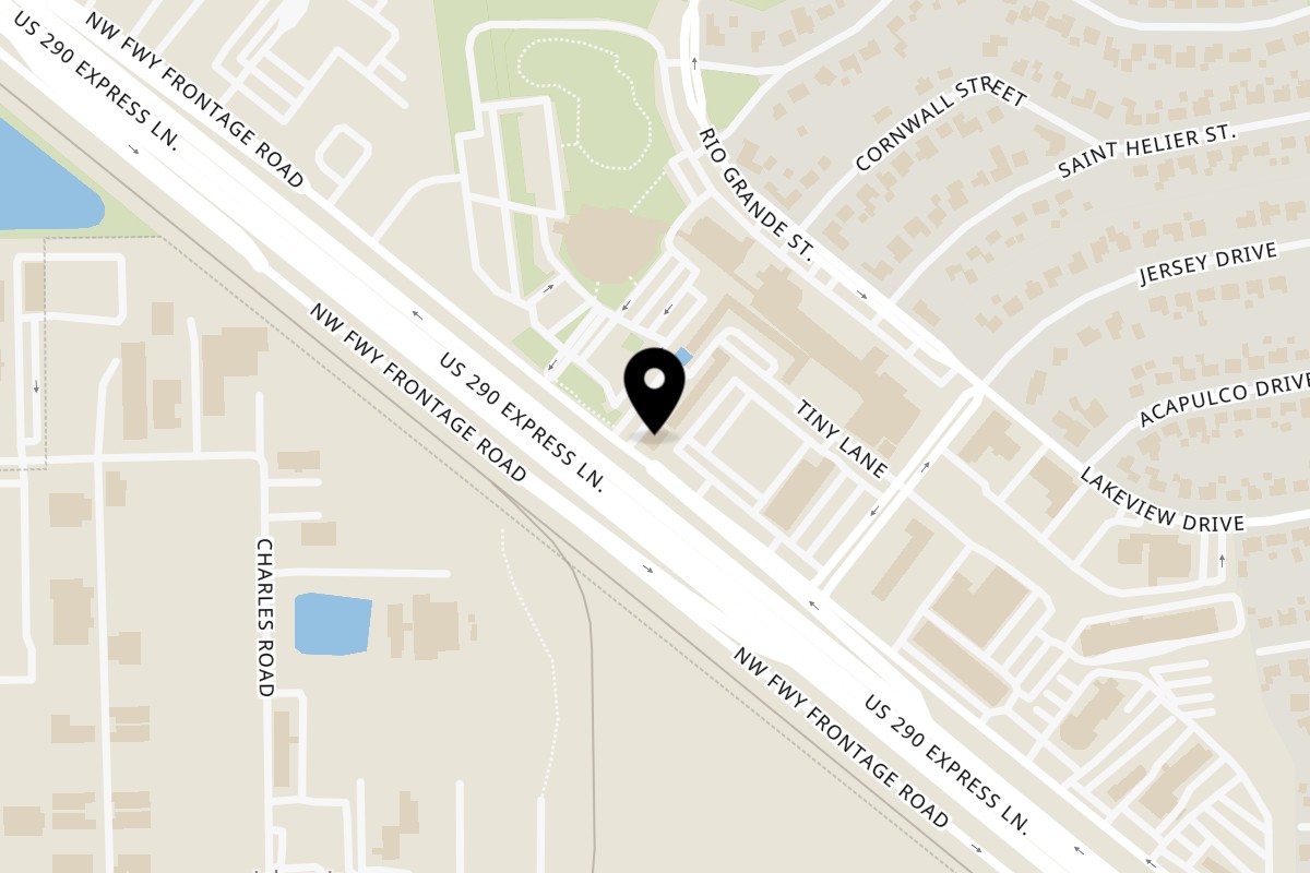 Map showing the location of Taquerias Arandas Jersey Village on 16822 Northwest Fwy in Jersey Village