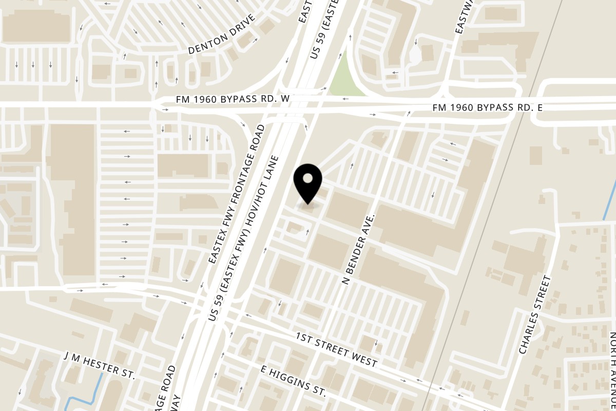 Map showing the location of Taquerias Arandas Humble on 19740 US-59 in Humble